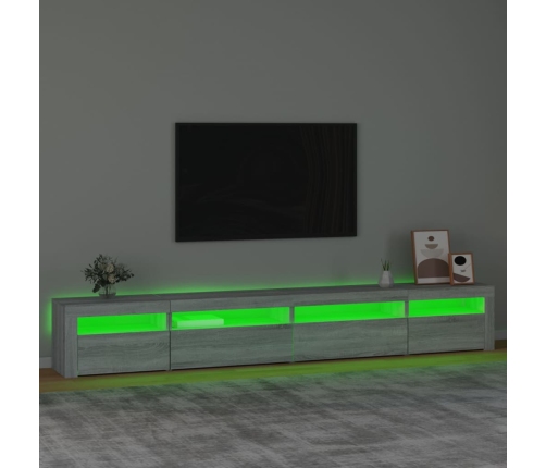 vidaXL Mueble de TV con luces LED gris sonoma 270x35x40 cm