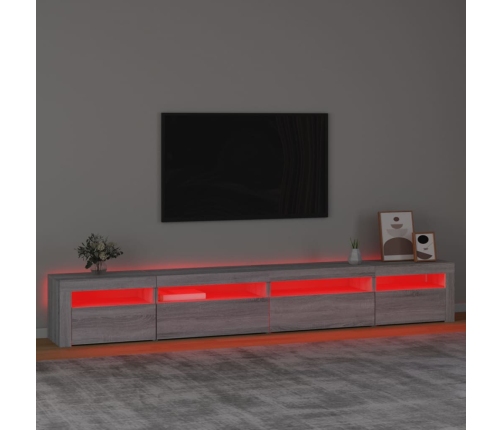 vidaXL Mueble de TV con luces LED gris sonoma 270x35x40 cm