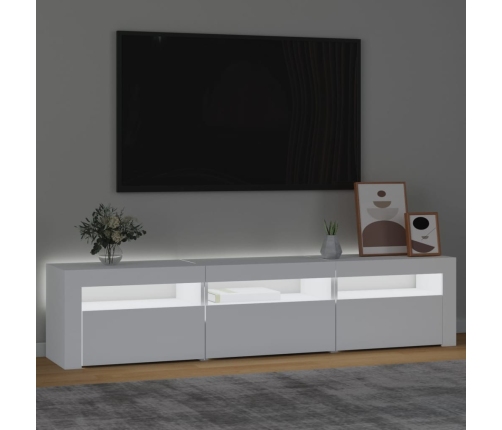 Mueble de TV con luces LED blanco 180x35x40 cm