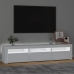 Mueble de TV con luces LED blanco 180x35x40 cm