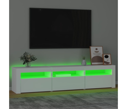 Mueble de TV con luces LED blanco 180x35x40 cm