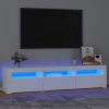 Mueble de TV con luces LED blanco 180x35x40 cm