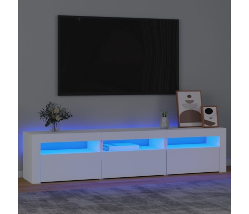 Mueble de TV con luces LED blanco 180x35x40 cm