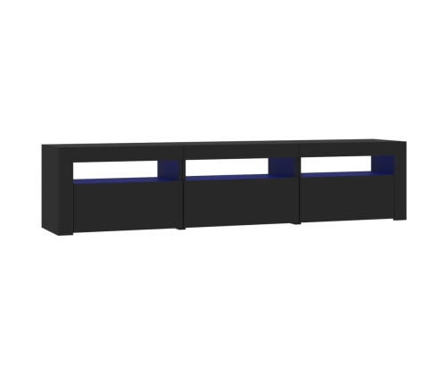 Mueble de TV con luces LED negro 180x35x40 cm