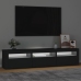 Mueble de TV con luces LED negro 180x35x40 cm