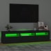 Mueble de TV con luces LED negro 180x35x40 cm