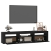 Mueble de TV con luces LED negro 180x35x40 cm