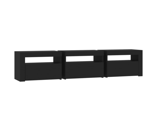 Mueble de TV con luces LED negro 180x35x40 cm