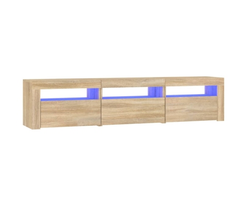 Mueble de TV con luces LED roble Sonoma 180x35x40 cm