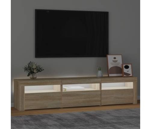 Mueble de TV con luces LED roble Sonoma 180x35x40 cm