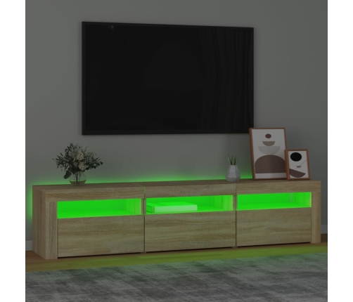 Mueble de TV con luces LED roble Sonoma 180x35x40 cm