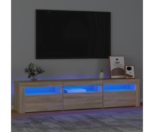 Mueble de TV con luces LED roble Sonoma 180x35x40 cm