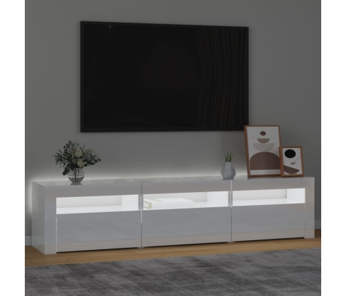 vidaXL Mueble de TV con luces LED blanco brillante 180x35x40 cm