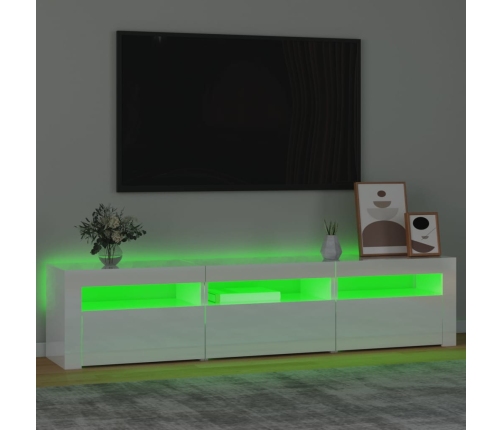 vidaXL Mueble de TV con luces LED blanco brillante 180x35x40 cm