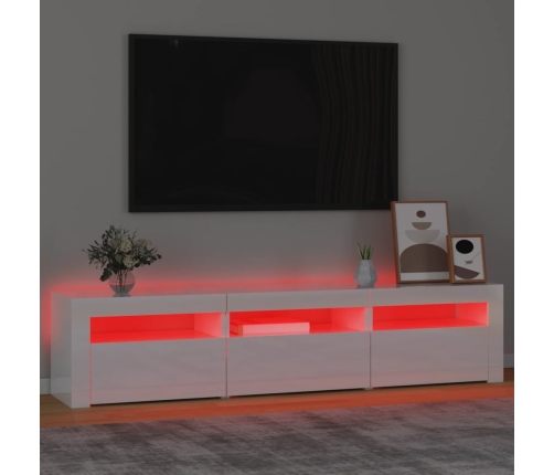 vidaXL Mueble de TV con luces LED blanco brillante 180x35x40 cm