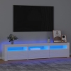 Mueble de TV con luces LED blanco brillante 180x35x40 cm