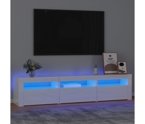 vidaXL Mueble de TV con luces LED blanco brillante 180x35x40 cm