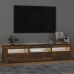 Mueble de TV con luces LED color roble ahumado 180x35x40 cm