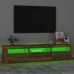 Mueble de TV con luces LED color roble ahumado 180x35x40 cm