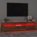 Mueble de TV con luces LED color roble ahumado 180x35x40 cm