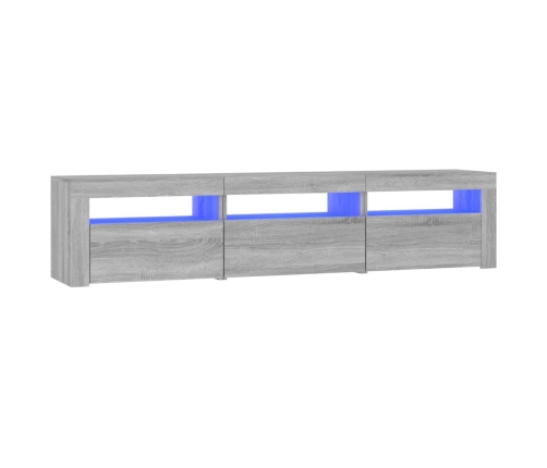 Mueble de TV con luces LED gris Sonoma 180x35x40 cm