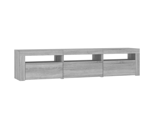 Mueble de TV con luces LED gris Sonoma 180x35x40 cm