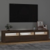 Mueble de TV con luces LED color marrón roble 180x35x40 cm