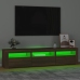 Mueble de TV con luces LED color marrón roble 180x35x40 cm