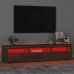 Mueble de TV con luces LED color marrón roble 180x35x40 cm