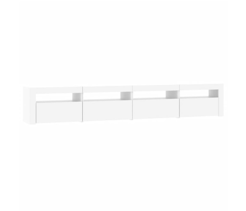 Mueble de TV con luces LED blanco 240x35x40 cm