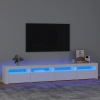 Mueble de TV con luces LED blanco 240x35x40 cm