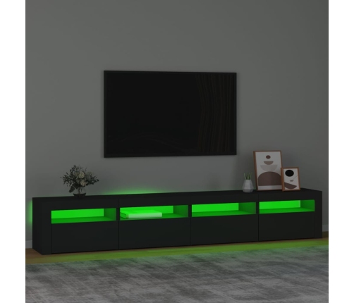 Mueble de TV con luces LED Negro 240x35x40 cm