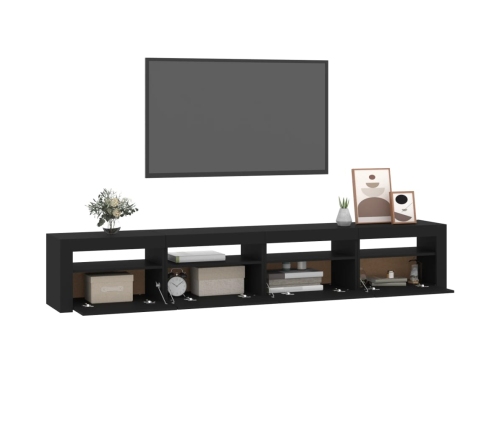 Mueble de TV con luces LED Negro 240x35x40 cm