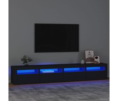 Mueble de TV con luces LED Negro 240x35x40 cm