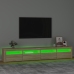 Mueble de TV con luces LED roble Sonoma 240x35x40 cm