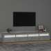 Mueble de TV con luces LED gris hormigón 240x35x40 cm