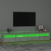 Mueble de TV con luces LED gris hormigón 240x35x40 cm