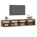 vidaXL Mueble de TV con luces LED color roble ahumado 240x35x40 cm