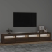 Mueble de TV con luces LED marrón roble 240x35x40 cm