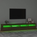 Mueble de TV con luces LED marrón roble 240x35x40 cm