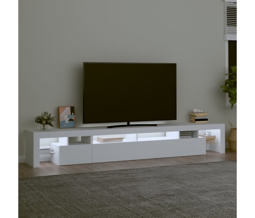 vidaXL Mueble de TV con luces LED blanco 260x36,5x40 cm