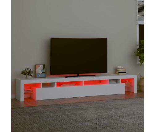 vidaXL Mueble de TV con luces LED blanco 260x36,5x40 cm