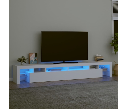 vidaXL Mueble de TV con luces LED blanco 260x36,5x40 cm