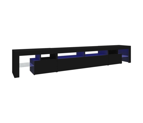 Mueble de TV con luces LED Negro 260x36,5x40 cm