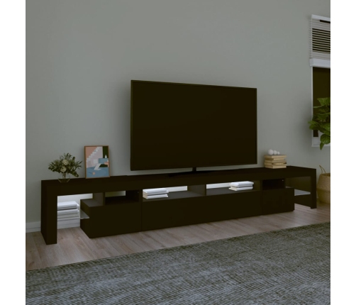 Mueble de TV con luces LED Negro 260x36,5x40 cm