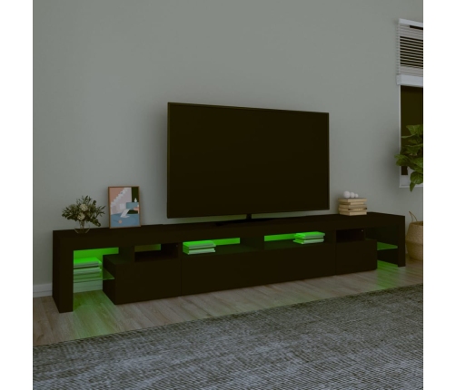 Mueble de TV con luces LED Negro 260x36,5x40 cm