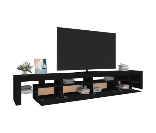 Mueble de TV con luces LED Negro 260x36,5x40 cm