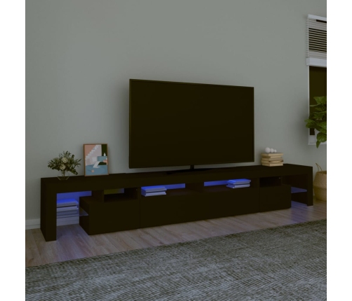 Mueble de TV con luces LED Negro 260x36,5x40 cm