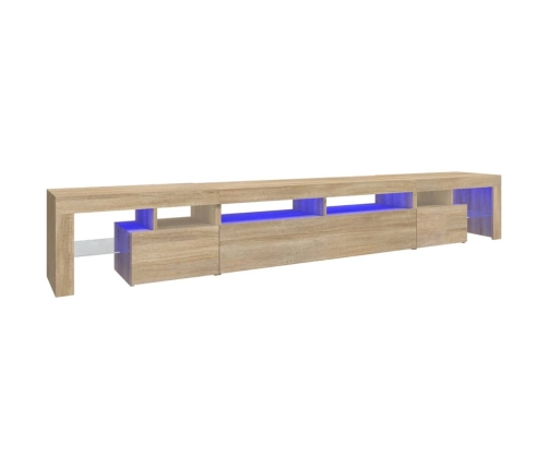 Mueble de TV con luces LED roble Sonoma 260x36,5x40 cm