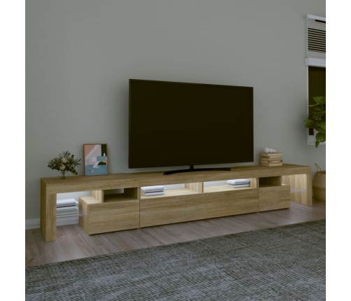 Mueble de TV con luces LED roble Sonoma 260x36,5x40 cm